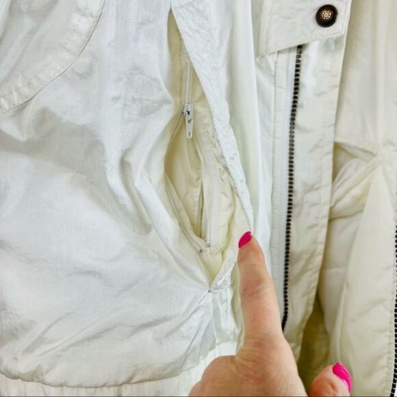 Vintage 80s Ossi Skiwear Snow White Nylon Ski Jacket Insulated Small - Picture 7 of 16